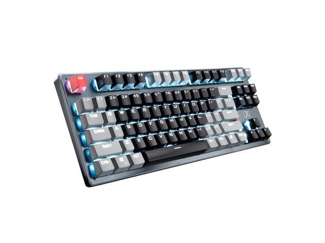 Bluetooth Mechanical Gaming Keyboard with LED Backlit 87 Anti-Ghosting Key Wired/Wireless USB Receiver Rechargeable Keyboard for PC Mac Gamer.