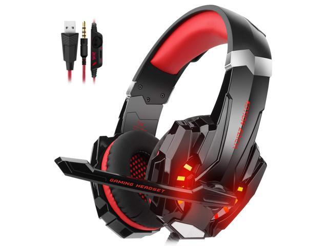 G9000 Stereo Gaming Headset for PS4, PC, Xbox One Controller, Noise Cancelling Over Ear Headphones with Mic, Bass Surround, LED Light for Laptop.