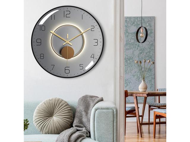 Nordic quartz wall clock silent ultrathin fashion PVC frame Tempered glass environment-friendly wooden backing White