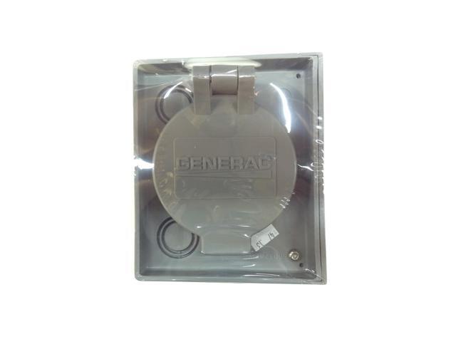 Generac 6341 50 Amp Twistlock Non-Metallic Power Inlet Box with Flip Lid, Power Inlet Box