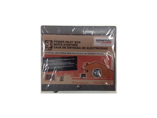 Generac 6341 50 Amp Twistlock Non-Metallic Power Inlet Box with Flip Lid, Power Inlet Box