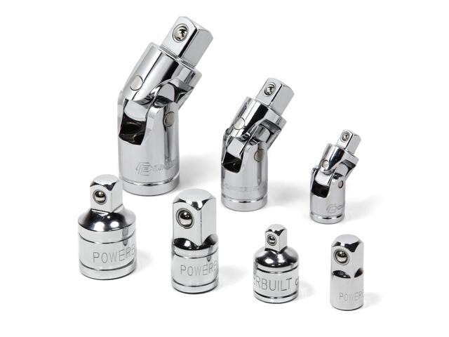 Powerbuilt 7 Piece Socket Adapter & Universal Joint Set - 640859