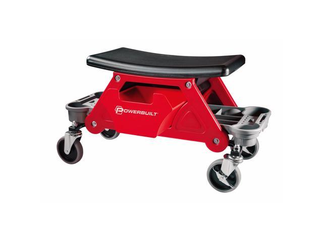 Photos - Other Power Tools Powerbuilt Heavy Duty Rolling Work Seat with Storage Trays - 240036 240036