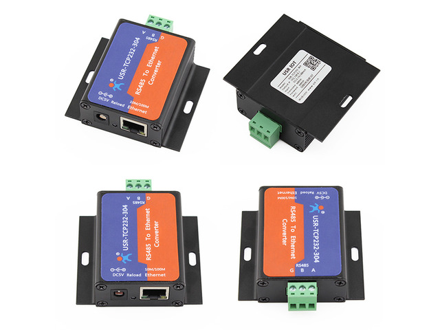USR-TCP232-304 Serial RS485 to TCP/IP Ethernet Server Converter Module with Built-in Webpage DHCP/DNS Supported