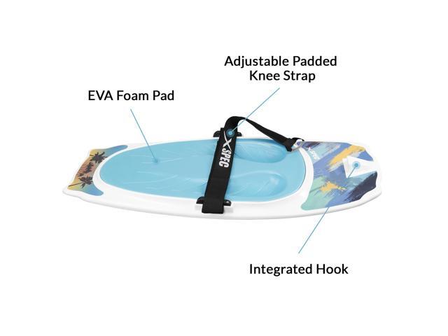 Xspec Kneeboard with Hook for Knee Surfing Boating Waterboarding, White