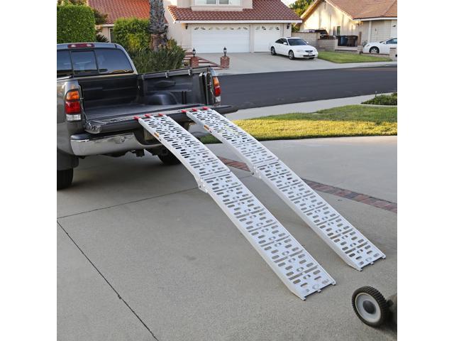 7.5' Set of 2 Truck ATV Folding Aluminum Loading Ramps, 1500 lbs Capacity