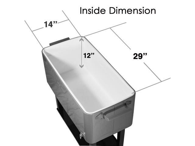 Grey 80 Qt Quart Rolling Cooler Ice Chest Beverage Bar for Patio Outdoor Party