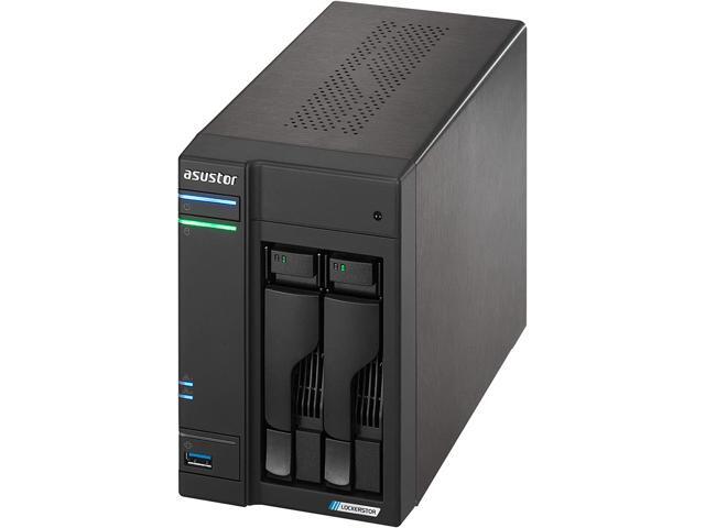 Asustor Lockerstor 2 Gen 2 AS6702T 2 Bay NAS, Quad-Core 2.0GHz CPU, Dual 2.5GbE Ports, 4GB RAM DDR4, Four M.2 SSD Slots (Diskless)