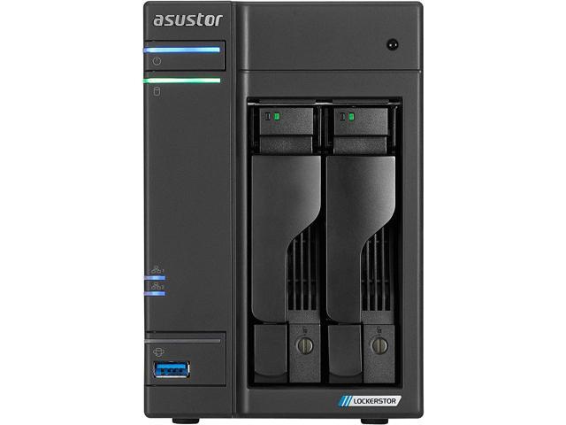 Asustor Lockerstor 2 Gen 2 AS6702T 2 Bay NAS, Quad-Core 2.0GHz CPU, Dual 2.5GbE Ports, 4GB RAM DDR4, Four M.2 SSD Slots (Diskless)