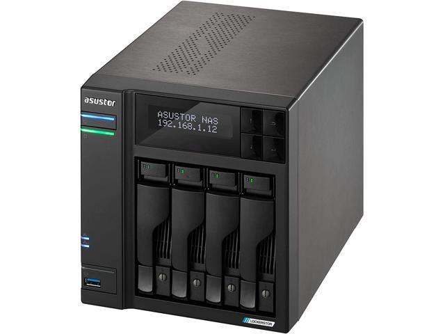 Asustor Lockerstor 4 Gen 2 AS6704T 4 Bay NAS, Quad-Core 2.0GHz, Dual 2.5GbE Ports, 4GB RAM DDR4, Four M.2 SSD Slots (Diskless)