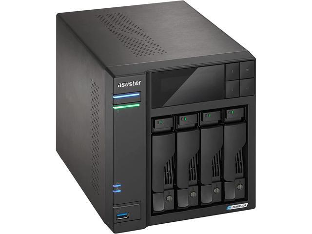 Asustor Lockerstor 4 Gen 2 AS6704T 4 Bay NAS, Quad-Core 2.0GHz, Dual 2.5GbE Ports, 4GB RAM DDR4, Four M.2 SSD Slots (Diskless)