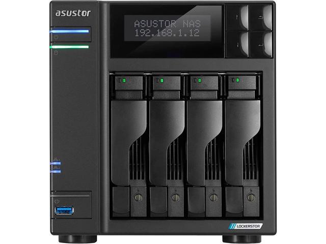 Asustor Lockerstor 4 Gen 2 AS6704T 4 Bay NAS, Quad-Core 2.0GHz, Dual 2.5GbE Ports, 4GB RAM DDR4, Four M.2 SSD Slots (Diskless)