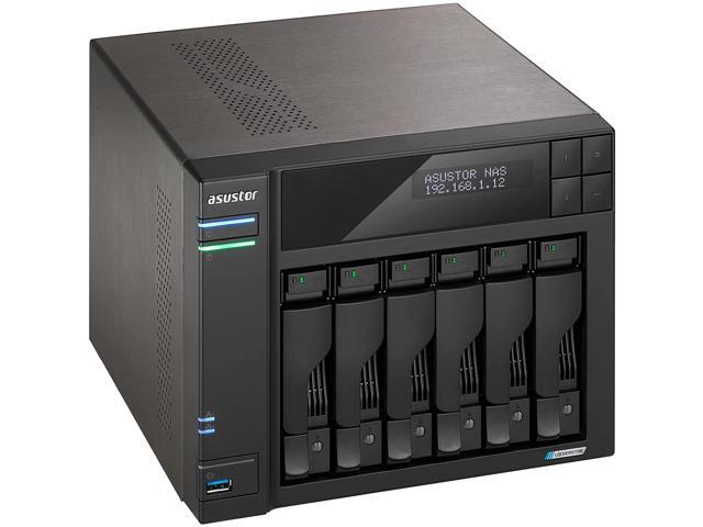 Asustor Lockerstor 6 Gen 2 AS6706T 6 Bay NAS, Quad-Core 2.0GHz, Dual 2.5GbE Ports, 8GB RAM DDR4, Four M.2 SSD Slots (Diskless)