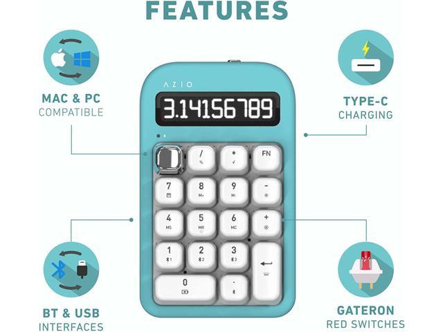 AZIO IN409 IZO Number Pad - Red Switches in Mint Daisy