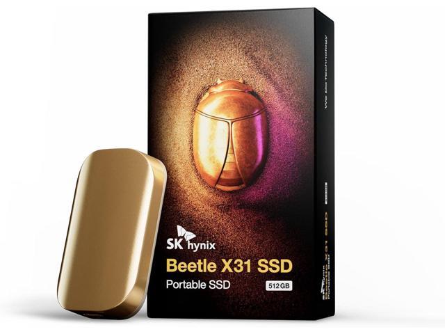 SK hynix Beetle X31 512GB Portable SSD with DRAM, up to 1050MB/s, USB 3.2 Gen2, External Hard Drive Compatible with PC, Mac, Laptop, PS5