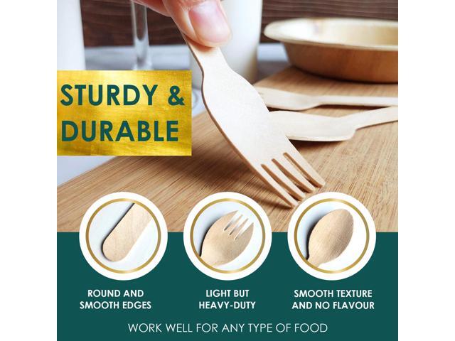 Planet Pantry Disposable Birchwood Cutlery Fork (50 pcs) Plastic Alternative Eco-Friendly for Food, Party, Buffet, Wedding