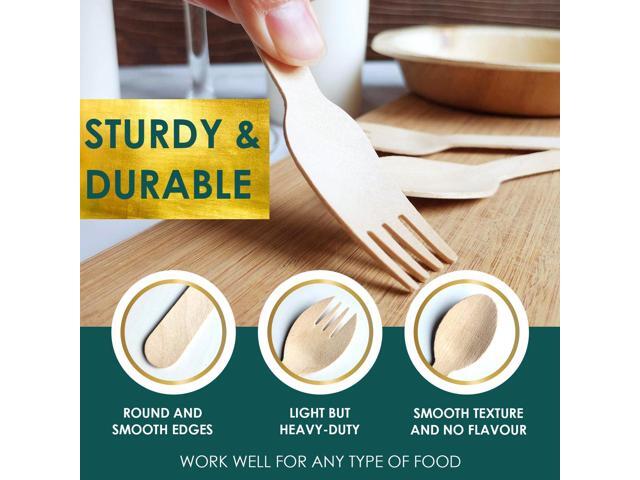 Planet Pantry Disposable Birchwood Cutlery Spork (100 pcs) Plastic Alternative Eco-Friendly for Food, Party, Buffet, Wedding