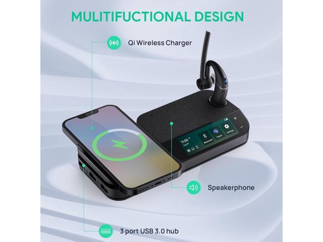 Yealink 1208710 BH71 Workstation Pro Bluetooth Headset for Office Phone, Wireless Charging Pad, Speakerphone, USB-C/A