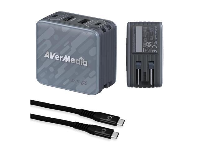 AverMedia GC313ProBLACK Elite Go Capture Card for Streaming Portable Charger Fast Charging USB C, TV Docking Station Compatible wi/ iPhone, iPad,...
