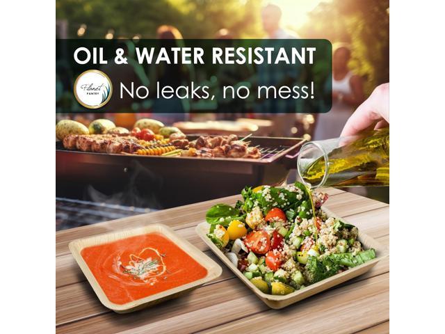 Planet Pantry Disposable Palm Leaf 7' Square Plate (25 pcs) Wooden Bamboo-Like Paper and Plastic Alternative Eco-Friendly for Food, Party, Buffet