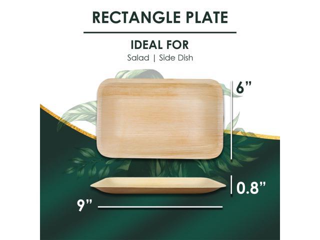 Planet Pantry Disposable Palm Leaf 9'x6' Rectangle Plate (25 pcs) Wooden Bamboo-Like Paper and Plastic Alternative Eco-Friendly for Food, Party,...