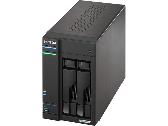 Asustor AS6702T v2 Lockerstor 2 Gen2+ 2 Bay NAS - Intel Celeron N5105 (2.0GHz)CPU - 4GB RAM DDR4 - 4x M.2 SSD Slots (Diskless) - 2x 5GbE