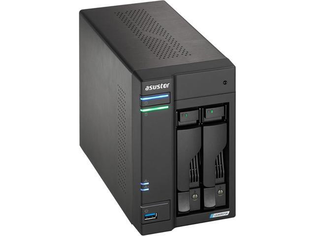 Asustor AS6702T v2 Lockerstor 2 Gen2+ 2 Bay NAS - Intel Celeron N5105 (2.0GHz)CPU - 4GB RAM DDR4 - 4x M.2 SSD Slots (Diskless) - 2x 5GbE