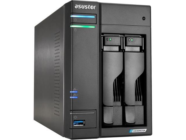 Asustor AS6702T v2 Lockerstor 2 Gen2+ 2 Bay NAS - Intel Celeron N5105 (2.0GHz)CPU - 4GB RAM DDR4 - 4x M.2 SSD Slots (Diskless) - 2x 5GbE