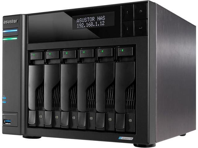 Asustor Lockerstor 6 Gen2+ AS6706T v2 6 Bay NAS - Quad-Core 2.0GHz CPU - Dual 5GbE Ports - 8GB RAM DDR4 - Four M.2 SSD Slots (Diskless)