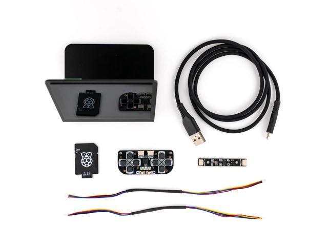 Pimoroni PIM765 Presto Starter Kit new RP2350-powered connected desktop 4' square touchscreen, black aluminium stand RGB