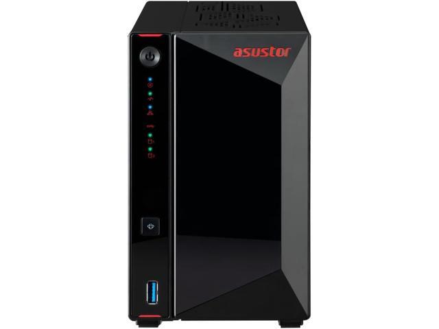 Asustor AS5402T, 2 Bay NAS with 2 x 4TB SSD (WDS400T4B0E), Intel Quad-Core 2.0GHz CPU, 4X M.2 NVMe SSD Slots, 2x2.5GbE Ports, 4GB DDR4 RAM, for...