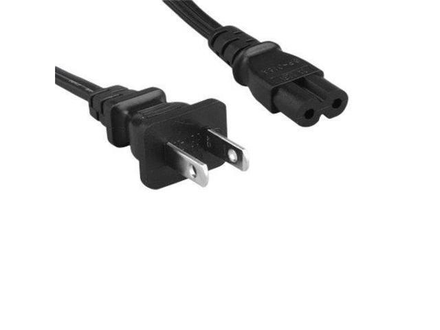 Kentek 3 Feet 2 Prong AC Power Cord NEMA1-15P/IEC320 C7 18 AWG 10A 125V Non-Polarized Black for Laptop Notebook Adapter Slim PS3 Figure 8 Shape