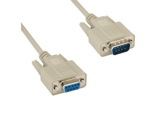 Kentek 10 Feet FT DB9 Null Modem Serial Cable Cord Extension 28 AWG RS-232 Crossover 9 Pin Male to Female M/F Molded D-Sub Port for PC Mac Linux...