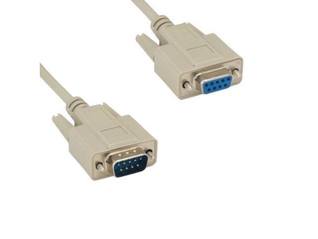 Kentek 10 Feet FT DB9 9 Pin Serial Extension Cable Cord RS-232 28 AWG Male to Female M/F Molded Straight-Through D-Sub Port Beige for PC Mac Linux...