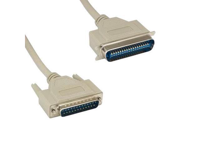 Kentek 10 Feet FT DB25 to CN36 Parallel Printer Data Cable Cord RS-232 28 AWG Uni-Directional 25 to 36 Pin Molded Male to Male M/M Centronics 25C...