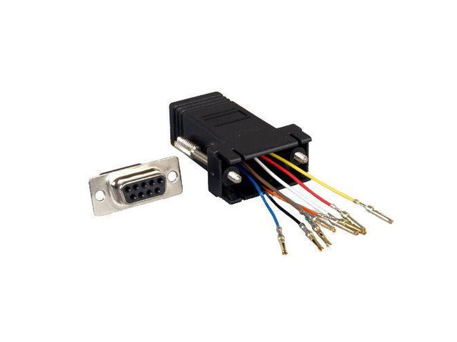 Kentek Black D-Sub Modular Adapter DB9 Female to RJ45 RJ-45 Female F/F Serial Jack Plug Console Networking Ethernet Cat5E Cat6