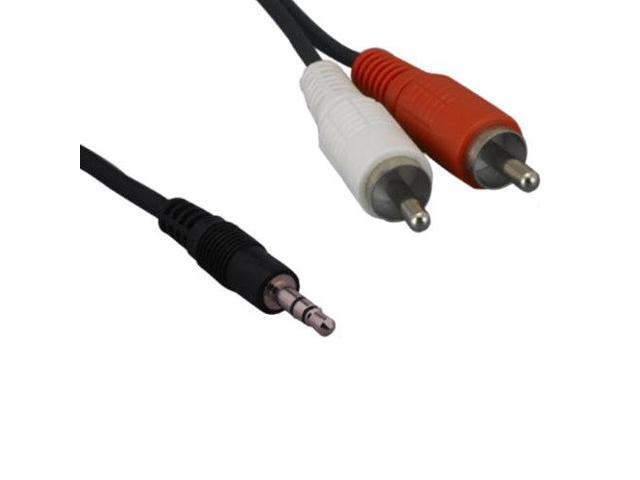 Kentek 25 Feet FT 3.5mm AUX auxiliary male to RCA RW red white male M/M cable cord stereo audio for PC MAC iPod iPhone MP3 car monitor