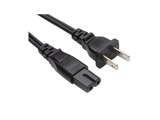 Grandmax 12 FT C7 Polarized Notebook Power Cord, NEMA 1-15P(Polarized) to IEC 60320, 10A/125V, SPT-2, UL/CSA,Black