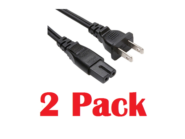 Grandmax 25 FT [2 Pack] C7 Polarized Notebook Power Cord, NEMA 1-15P(Polarized) to IEC 60320, 10A/125V, SPT-2, UL/CSA,Black