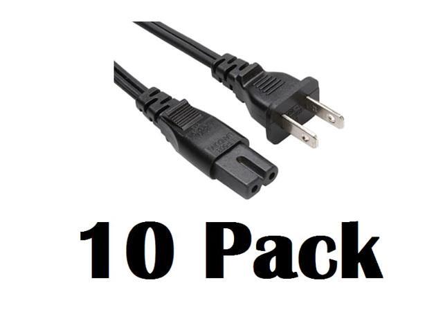 Grandmax 3 FT [10 Pack] C7 Polarized Notebook Power Cord, NEMA 1-15P(Polarized) to IEC 60320, 10A/125V, SPT-2, UL/CSA,Black