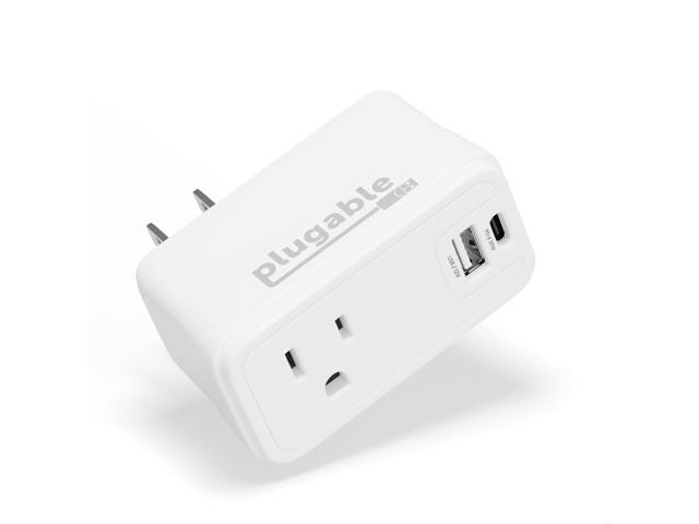 Plugable Wall Outlet Extender with 1x USB-C and 1x USB, 32W USB C Charger Block, USBC Fast Charger for iPhone 13/14, Travel, Home, Office, Cruise Ship