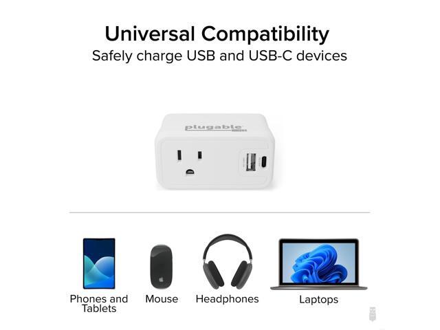 Plugable Wall Outlet Extender with 1x USB-C and 1x USB, 32W USB-C Charger Block - image 4