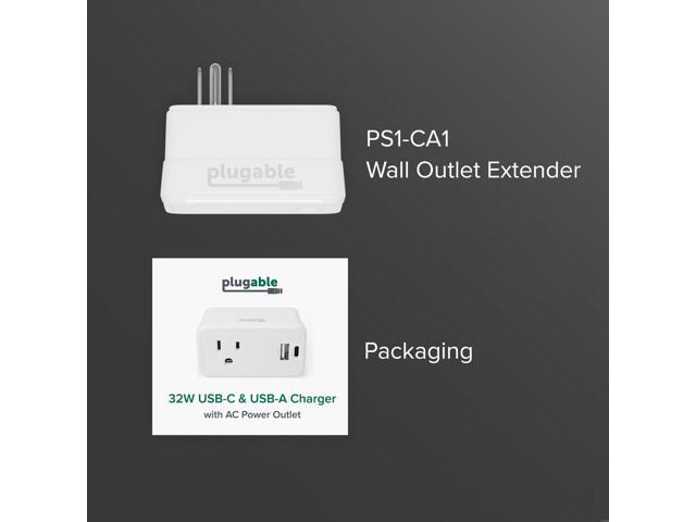 Plugable Wall Outlet Extender with 1x USB-C and 1x USB, 32W USB-C Charger Block - image 7