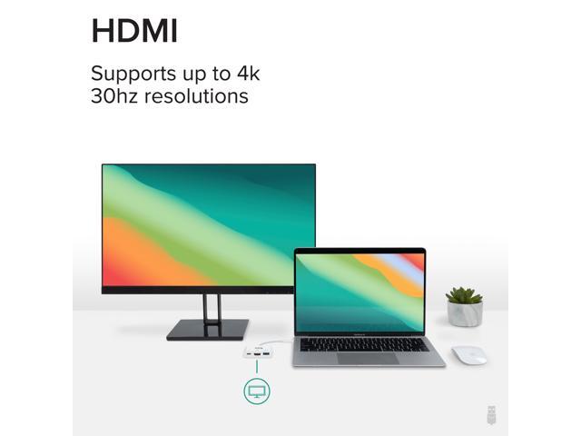 Plugable USB-C to HDMI Multiport Adapter, 3-in-1 USB-C Hub with 4K HDMI Output, USB 3.0 and USB-C Charging Port - image 3