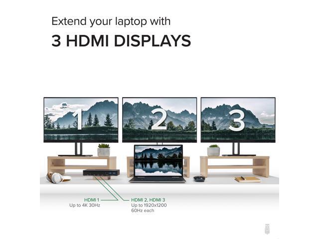 Plugable 12-in-1 USB-C Triple Monitor Docking Station, 100W Laptop Charging - image 4