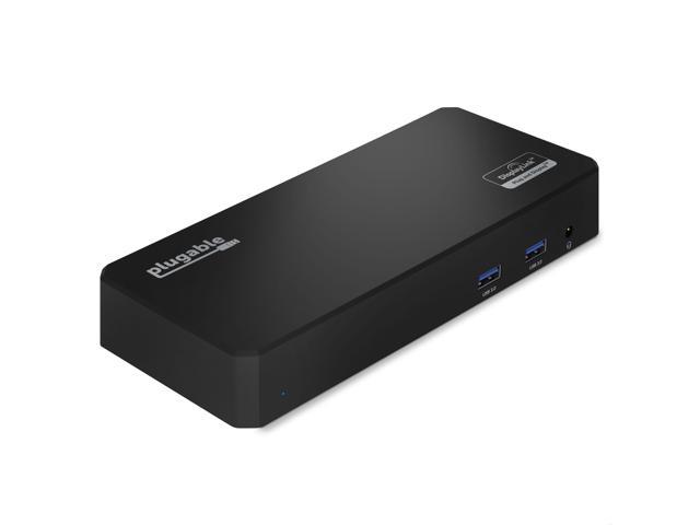 Plugable USB C Triple Display Docking Station with Laptop Charging, Thunderbolt 3 or USB C Dock Compatible with Specific Windows and Mac Systems.