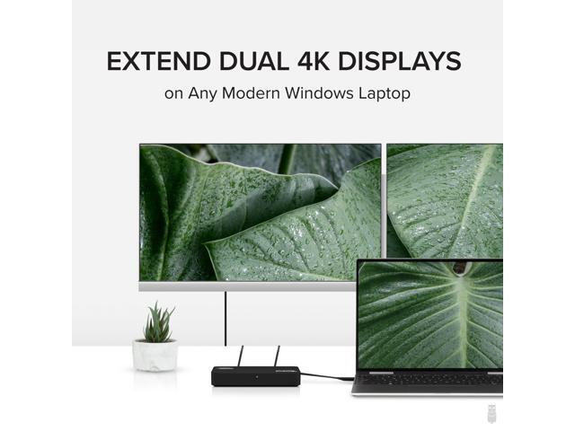 Plugable USB 3.0 and USB-C 4K DisplayPort and HDMI Dual Monitor Adapter - image 2