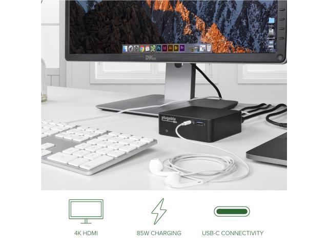 Plugable USB-C Dock VESA Mount Compact with 85W Charging Thunderbolt 4/3 USB4 Compatible - image 3