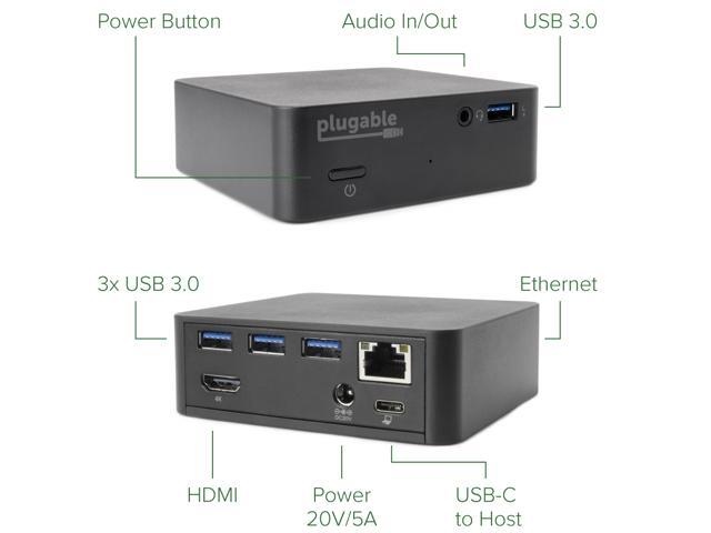 Plugable USB-C Dock VESA Mount Compact with 85W Charging Thunderbolt 4/3 USB4 Compatible - image 2