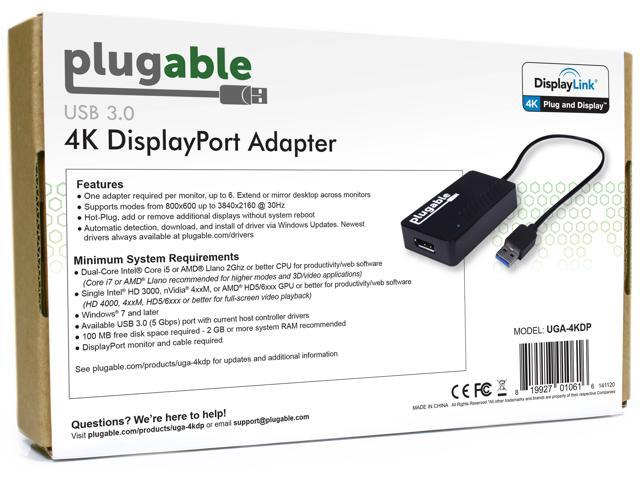 Plugable USB 3.0 to DisplayPort 4K DisplayLink Video Graphics Adapter for Multiple Monitors up to 3840x2160 - image 4